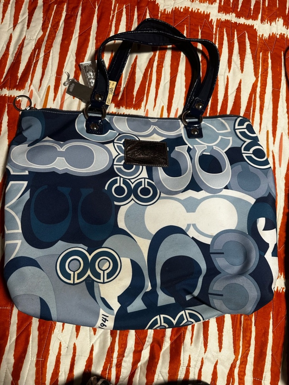 Coach Poppy Denim Signature Purse (2010) - Picture 2 of 8